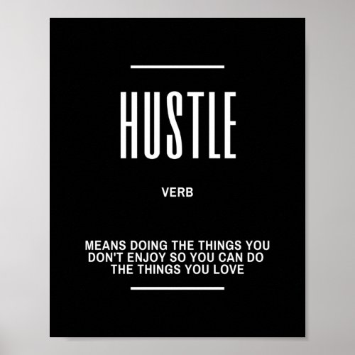 Hustle Hard Motivational Quote Poster