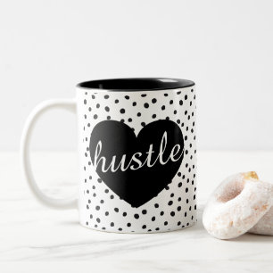 Hustle Heart Dalmatian Dots Two-Tone Coffee Mug