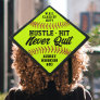 Hustle Hit Never Quit Softball Inspirational Quote Graduation Cap Topper