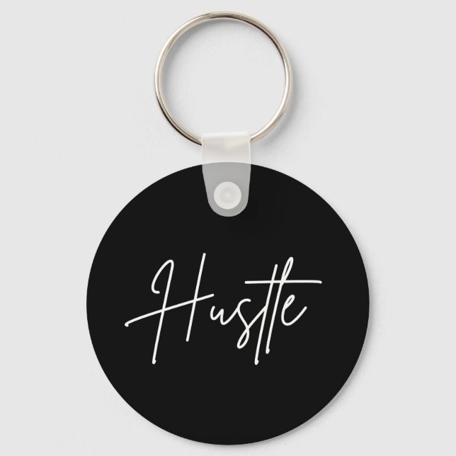 Hustle Keychain – Modern Minimal Design (Front)