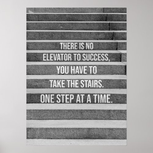 Hustle Motivation _ No Elevator To Success Poster