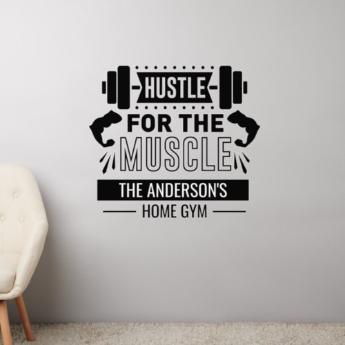 Hustle Muscle Workout Decal home Gym Fitness