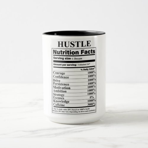 Hustle Nutrition Facts Mug