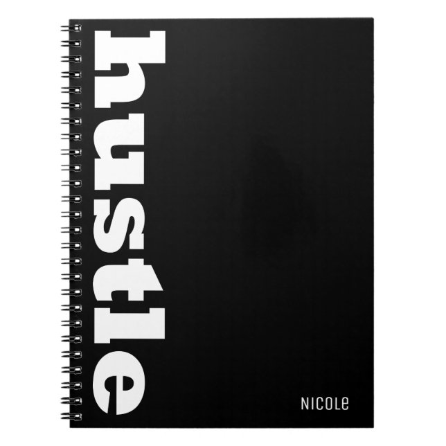 HUSTLE Personalized Inspirational Work Office Notebook (Front)