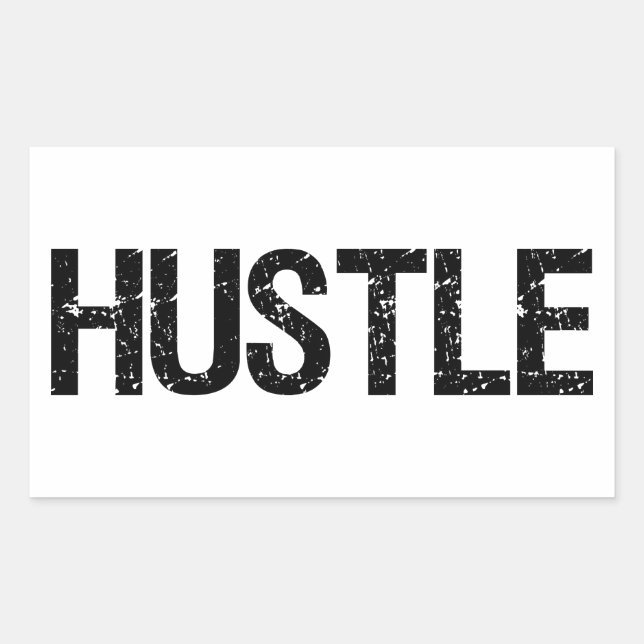 Hustle Rectangular Sticker (Front)