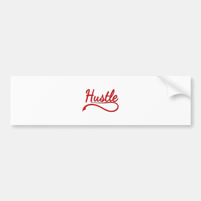 Hustle Typography Art Bumper Sticker (Front)
