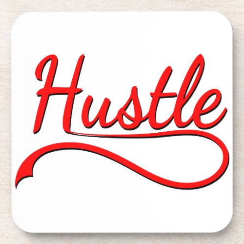 Hustle Typography Art Coaster