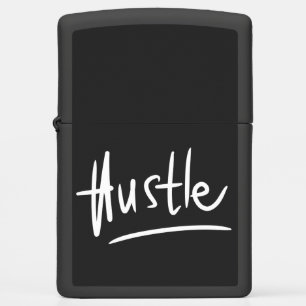 Hustle White Typography Zippo Lighter
