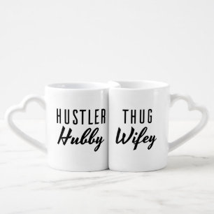 Hustler Hubby and Thug Wifey Wedding Coffee Mug Set