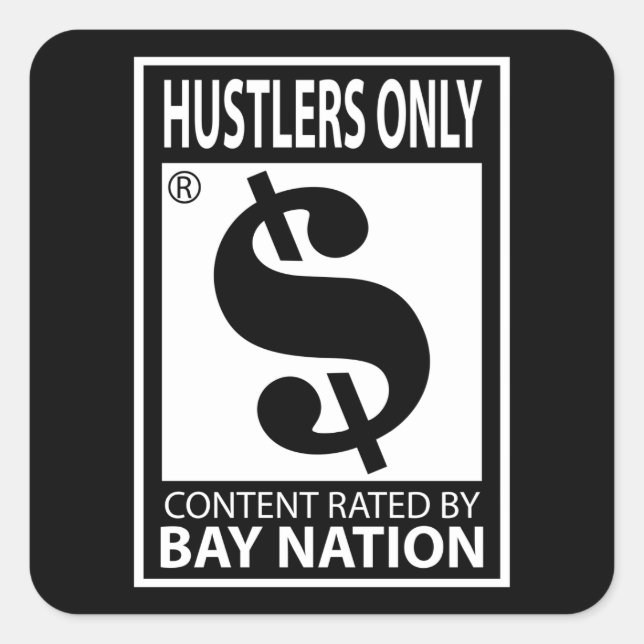 Hustlers Only Square Sticker (Front)