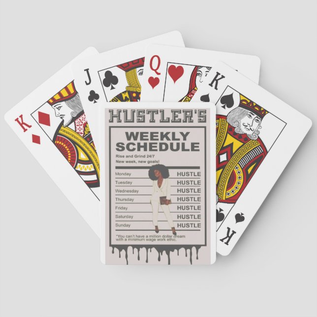 Hustlers weekly schedule  poker cards (Back)