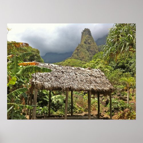 Hut in Iao Valley State Park Maui Hawaii Poster