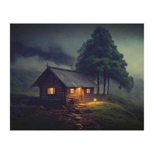 Hut in the forest_Wood Wall Art 
