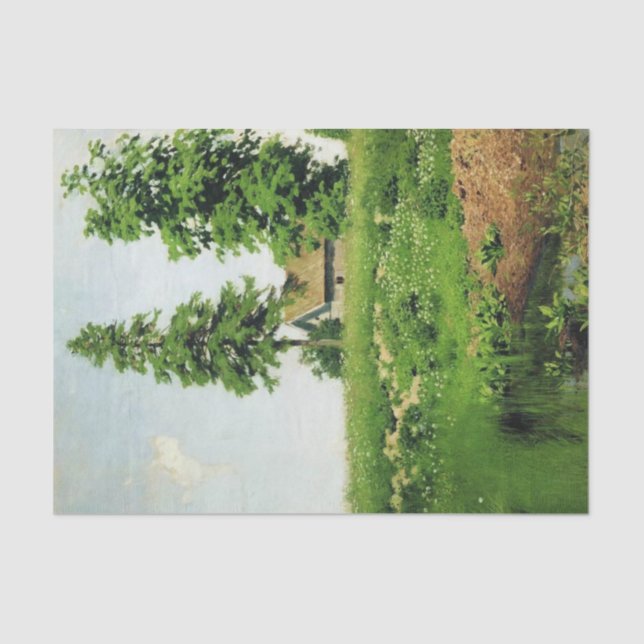 Hut on the Meadow by Isaac Levitan Tissue Paper (Front)