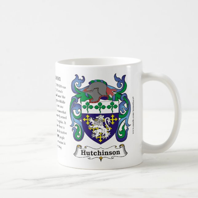 Hutchinson Family Coat of Arms Mug (Right)