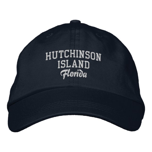 Hutchinson Island Florida Embroidered Baseball Hat (Front)