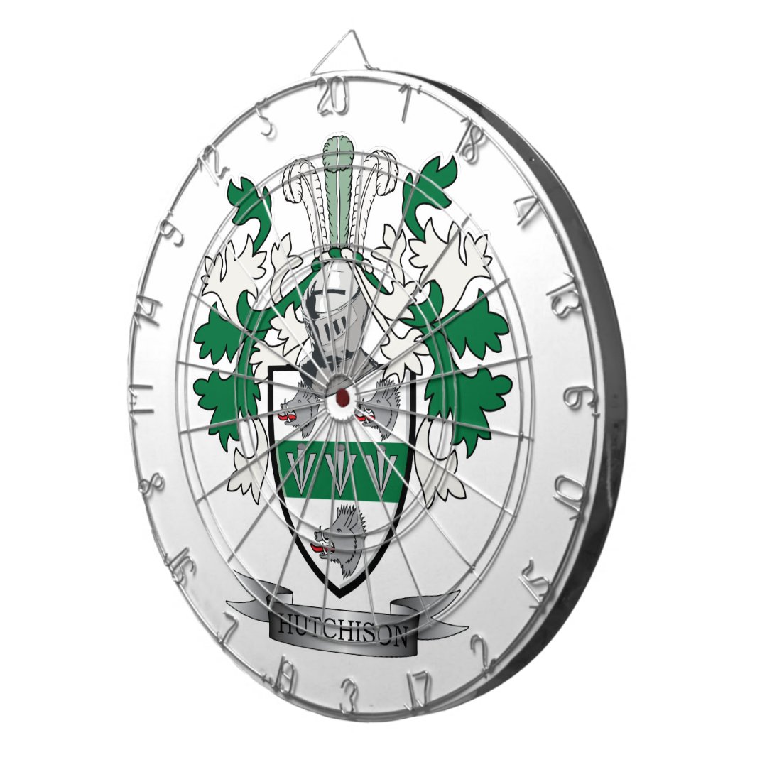 Hutchison Family Crest Coat of Arms Dart Board Zazzle