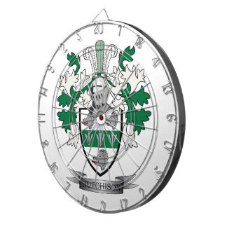 Hutchison Family Crest Coat of Arms Dart Board