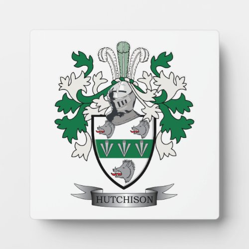Hutchison Family Crest Coat of Arms Plaque
