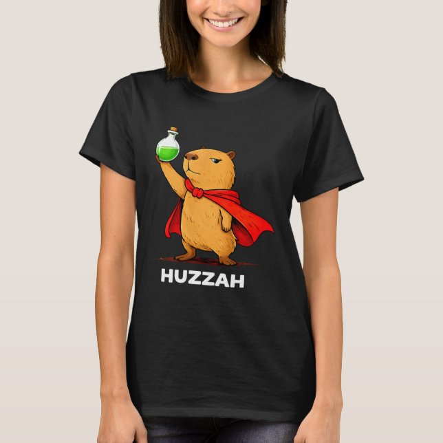 Huzzah capybara alchemist funny potion meme novelt T-Shirt (Front)