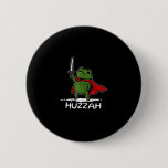 Huzzah Frog Knight Funny Sword Meme Quote  Button