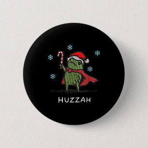 Huzzah Frog Knight Funny Sword Meme Quote Christma Button