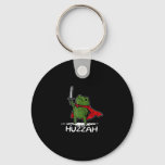 Huzzah Frog Knight Funny Sword Meme Quote  Keychain