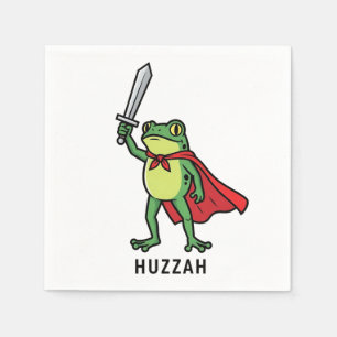 Huzzah Frog Knight Funny Sword Meme Quote   Napkins