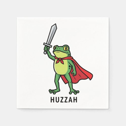 Huzzah Frog Knight Funny Sword Meme Quote Napkins