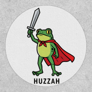 Huzzah Frog Knight Funny Sword Meme Quote Patch