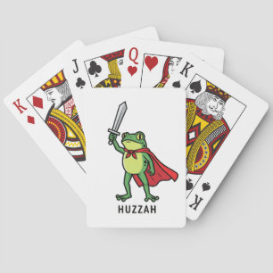 Huzzah Frog Knight Funny Sword Meme Quote Poker Cards