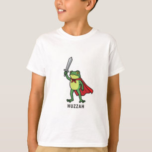 Huzzah Frog Knight Funny Sword Meme Quote T-Shirt