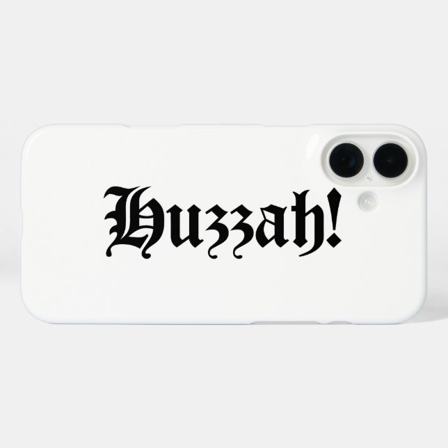 Huzzah! {Medieval Typography} Case-Mate iPhone Case (Back (Horizontal))