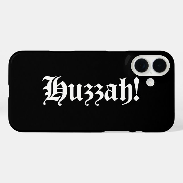 Huzzah! {Medieval Typography} Case-Mate iPhone Case (Back (Horizontal))