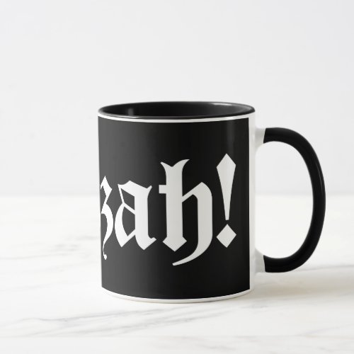 Huzzah Medieval Typography Mug