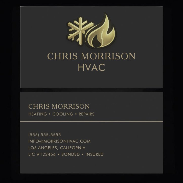 Hvac Black Gold Business Card