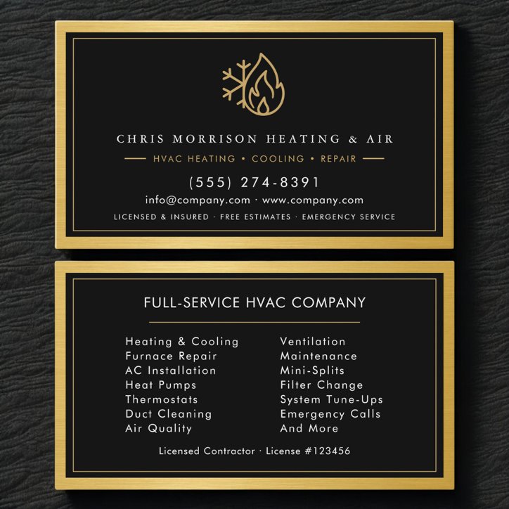 Hvac Company QR Code Business Card