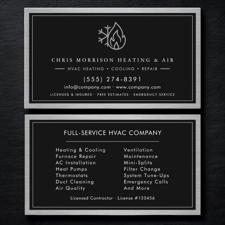 Hvac Contractor QR Code Business Card