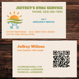 HVAC Custom QR Business Card