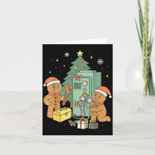 Hvac Gingerbread Christmas Technician Construction Card
