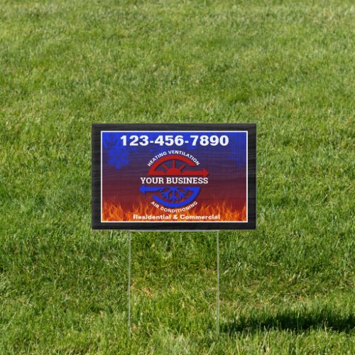 HVAC Heating and Air Job Site Sign
