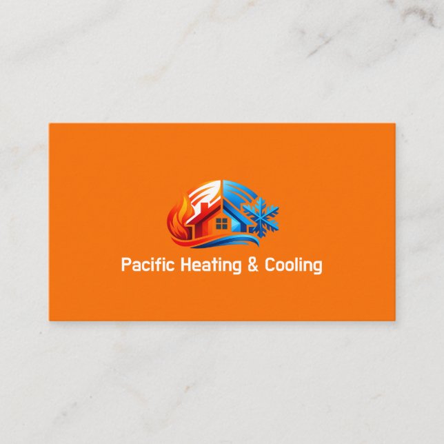 HVAC Heating and Cooling Business Card  (Front)