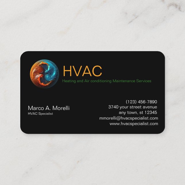 HVAC Heating and Cooling Specialists Business Card Zazzle