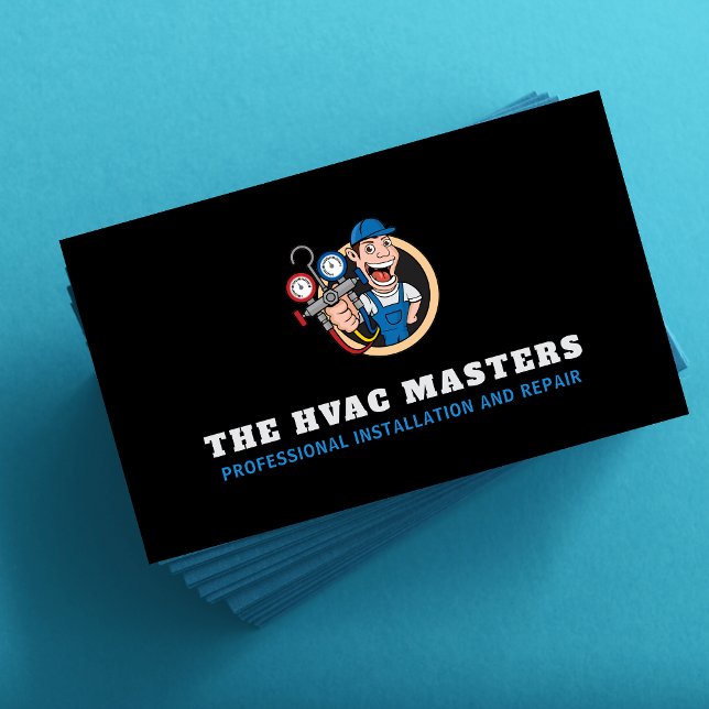 HVAC Heating Cooling AC Heat Service Business Card (Creator Uploaded)