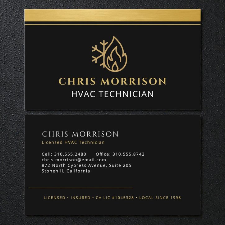 Hvac Heating Cooling Ac Heat Service Tech Business Card