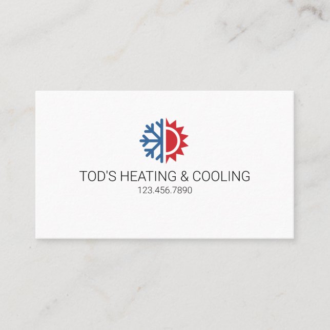 HVAC Heating & Cooling , Air Conditioning Business Card (Front)