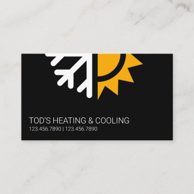 HVAC Heating & Cooling , Air Conditioning Business Card (Front)