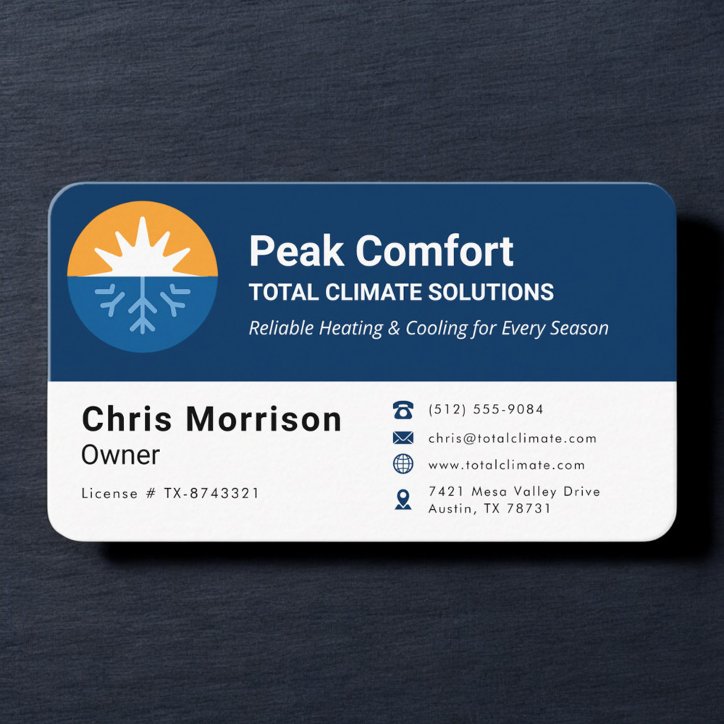 Hvac Heating Cooling Business Card