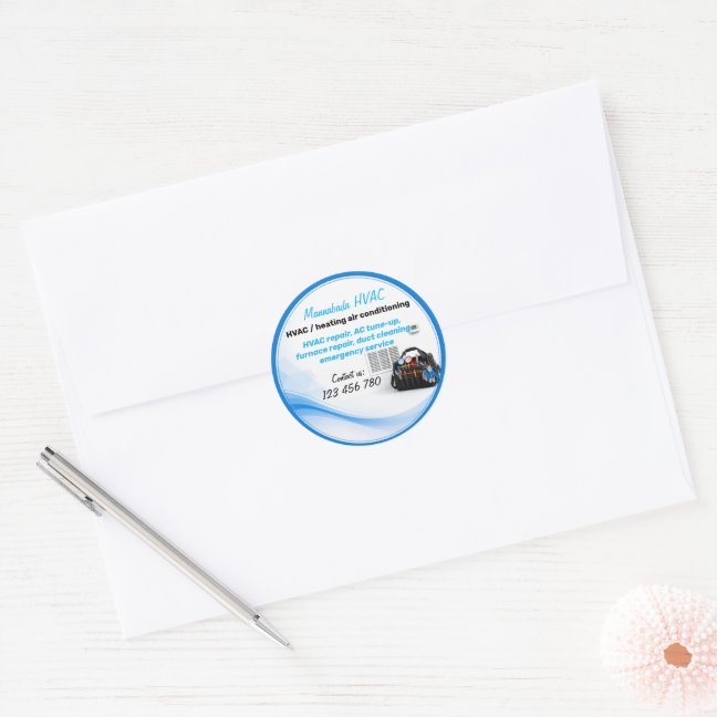 HVAC Heating Cooling Classic Round Sticker