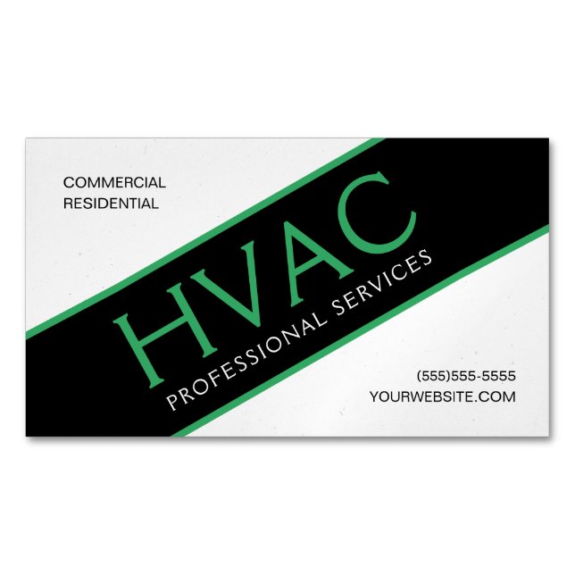 HVAC Heating & Cooling Professional Business Card Magnet (Front)